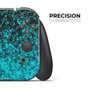 Black and Turquoise Unfocused Sparkle Print // Skin Decal Wrap Kit for Nintendo Switch Console & Dock, Joy-Cons, Pro Controller, Lite, 3DS XL, 2DS XL, DSi, or Wii - Vinyl Skin Wrap for Nintendo Switch 2, OLED, Lite, Pro Controller, Wii & Classic Handhelds