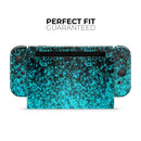 Black and Turquoise Unfocused Sparkle Print // Skin Decal Wrap Kit for Nintendo Switch Console & Dock, Joy-Cons, Pro Controller, Lite, 3DS XL, 2DS XL, DSi, or Wii - Vinyl Skin Wrap for Nintendo Switch 2, OLED, Lite, Pro Controller, Wii & Classic Handhelds