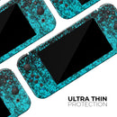 Black and Turquoise Unfocused Sparkle Print // Skin Decal Wrap Kit for Nintendo Switch Console & Dock, Joy-Cons, Pro Controller, Lite, 3DS XL, 2DS XL, DSi, or Wii - Vinyl Skin Wrap for Nintendo Switch 2, OLED, Lite, Pro Controller, Wii & Classic Handhelds