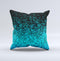 Black and Turquoise Unfocused Sparkle Print Ink-Fuzed Decorative Throw Pillow