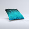 Black and Turquoise Unfocused Sparkle Print Ink-Fuzed Decorative Throw Pillow