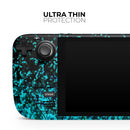 Black and Turquoise Unfocused Sparkle Print // Full Body Skin Decal Wrap Kit for the Steam Deck handheld gaming computer