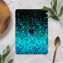Black and Turquoise Unfocused Sparkle Print - Full Body Skin Decal for the Apple iPad Pro 12.9", 11", 10.5", 9.7", Air or Mini (All Models Available)