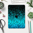Black and Turquoise Unfocused Sparkle Print - Full Body Skin Decal for the Apple iPad Pro 12.9", 11", 10.5", 9.7", Air or Mini (All Models Available)