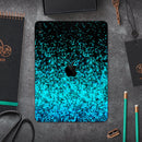Black and Turquoise Unfocused Sparkle Print - Full Body Skin Decal for the Apple iPad Pro 12.9", 11", 10.5", 9.7", Air or Mini (All Models Available)