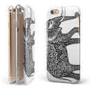 Black and White Aztec Ethnic Elephant iPhone 6/6s or 6/6s Plus 2-Piece Hybrid INK-Fuzed Case