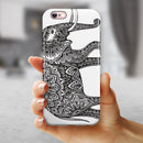 Black and White Aztec Ethnic Elephant iPhone 6/6s or 6/6s Plus 2-Piece Hybrid INK-Fuzed Case