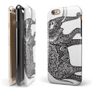 Black and White Aztec Ethnic Elephant iPhone 6/6s or 6/6s Plus 2-Piece Hybrid INK-Fuzed Case