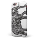 Black and White Aztec Ethnic Elephant iPhone 6/6s or 6/6s Plus 2-Piece Hybrid INK-Fuzed Case