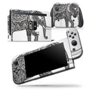 Black and White Aztec Ethnic Elephant - Skin Wrap Decal for Nintendo Switch Lite Console & Dock - 3DS XL - 2DS - Pro - DSi - Wii - Joy-Con Gaming Controller