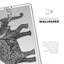 Black and White Aztec Ethnic Elephant - Full Body Skin Decal for the Apple iPad Pro 12.9", 11", 10.5", 9.7", Air or Mini (All Models Available)