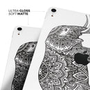 Black and White Aztec Ethnic Elephant - Full Body Skin Decal for the Apple iPad Pro 12.9", 11", 10.5", 9.7", Air or Mini (All Models Available)