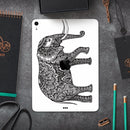 Black and White Aztec Ethnic Elephant - Full Body Skin Decal for the Apple iPad Pro 12.9", 11", 10.5", 9.7", Air or Mini (All Models Available)