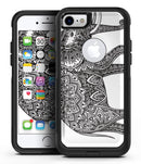 Black and White Aztec Ethnic Elephant - iPhone 7 or 7 Plus Commuter Case Skin Kit