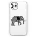 Black and White Aztec Ethnic Elephant  - Protective Skin Wrap & Decal – Compatible with iPhone SE to iPhone 17 Pro Max (All Models)