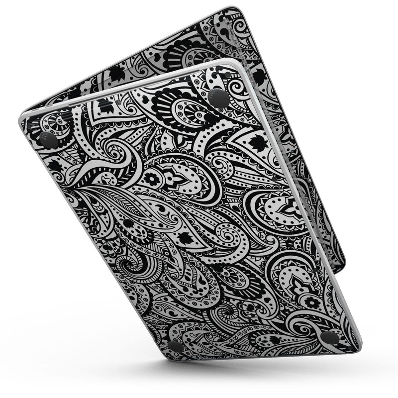 MacBook Pro with Touch Bar Skin Kit - Black_and_White_Aztec_Paisley-MacBook_13_Touch_V6.jpg?
