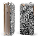 Black and White Aztec Paisley iPhone 6/6s or 6/6s Plus 2-Piece Hybrid INK-Fuzed Case