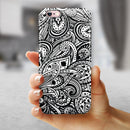 Black and White Aztec Paisley iPhone 6/6s or 6/6s Plus 2-Piece Hybrid INK-Fuzed Case