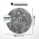 Black and White Aztec Paisley// WaterProof Rubber Foam Backed Anti-Slip Mouse Pad for Home Work Office or Gaming Computer Desk