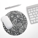 Black and White Aztec Paisley// WaterProof Rubber Foam Backed Anti-Slip Mouse Pad for Home Work Office or Gaming Computer Desk