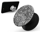 Black and White Aztec Paisley - Skin Kit for PopSockets and other Smartphone Extendable Grips & Stands