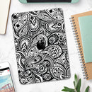 Black and White Aztec Paisley - Full Body Skin Decal for the Apple iPad Pro 12.9", 11", 10.5", 9.7", Air or Mini (All Models Available)