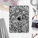 Black and White Aztec Paisley - Full Body Skin Decal for the Apple iPad Pro 12.9", 11", 10.5", 9.7", Air or Mini (All Models Available)