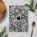 Black and White Aztec Paisley - Full Body Skin Decal for the Apple iPad Pro 12.9", 11", 10.5", 9.7", Air or Mini (All Models Available)