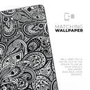 Black and White Aztec Paisley - Full Body Skin Decal for the Apple iPad Pro 12.9", 11", 10.5", 9.7", Air or Mini (All Models Available)