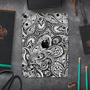 Black and White Aztec Paisley - Full Body Skin Decal for the Apple iPad Pro 12.9", 11", 10.5", 9.7", Air or Mini (All Models Available)