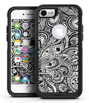 Black and White Aztec Paisley - iPhone 7 or 7 Plus Commuter Case Skin Kit
