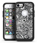 Black and White Aztec Paisley - iPhone 7 or 8 OtterBox Case & Skin Kits
