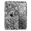 Black and White Aztec Paisley  - Protective Skin Wrap & Decal – Compatible with iPhone SE to iPhone 17 Pro Max (All Models)