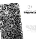 Black and White Aztec Paisley  - Protective Skin Wrap & Decal – Compatible with iPhone SE to iPhone 17 Pro Max (All Models)
