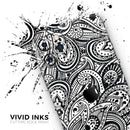 Black and White Aztec Paisley  - Protective Skin Wrap & Decal – Compatible with iPhone SE to iPhone 17 Pro Max (All Models)