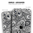 Black and White Aztec Paisley  - Protective Skin Wrap & Decal – Compatible with iPhone SE to iPhone 17 Pro Max (All Models)