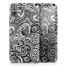 Black and White Aztec Paisley  - Protective Skin Wrap & Decal – Compatible with iPhone SE to iPhone 17 Pro Max (All Models)