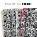 Black and White Aztec Paisley  - Protective Skin Wrap & Decal – Compatible with iPhone SE to iPhone 17 Pro Max (All Models)