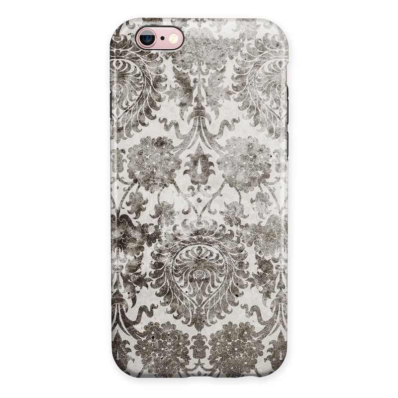 Black and White Cauliflower Damask Pattern iPhone 6/6s or 6/6s Plus 2-Piece Hybrid INK-Fuzed Case