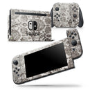 Black and White Cauliflower Damask Pattern - Skin Wrap Decal for Nintendo Switch Lite Console & Dock - 3DS XL - 2DS - Pro - DSi - Wii - Joy-Con Gaming Controller