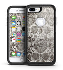 Black and White Cauliflower Damask Pattern - iPhone 7 or 7 Plus Commuter Case Skin Kit