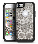 Black and White Cauliflower Damask Pattern - iPhone 7 or 7 Plus Commuter Case Skin Kit