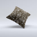 Black and White Cave Symbols ink-Fuzed Decorative Throw Pillow