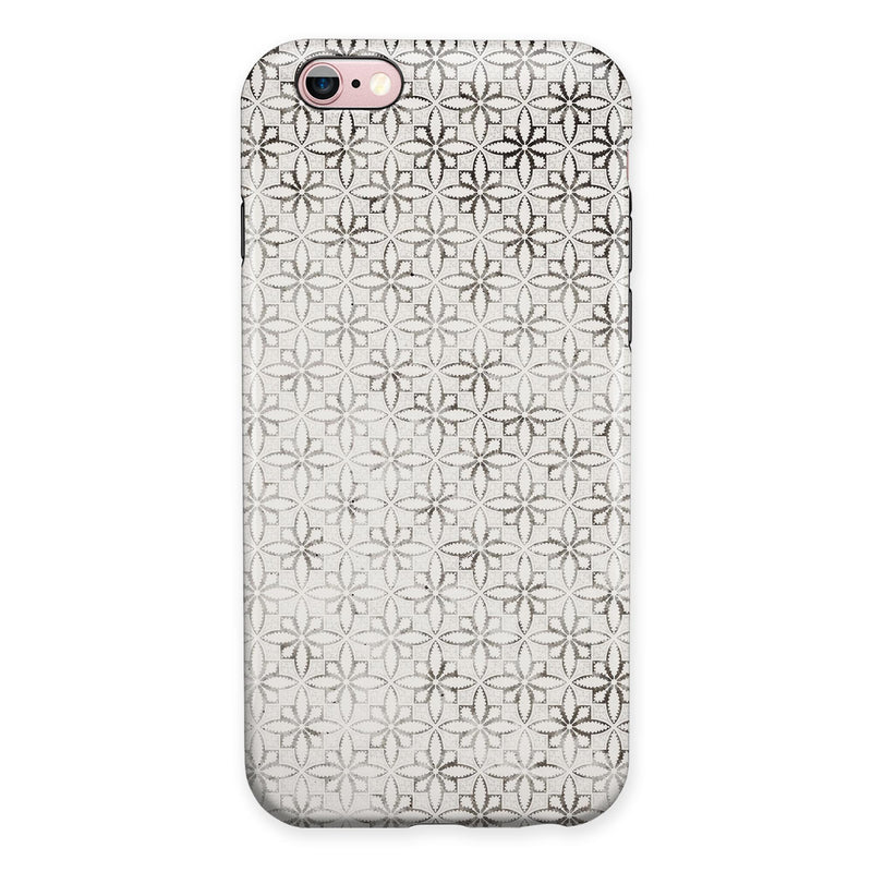 Black and White Floral Chess Pattern iPhone 6/6s or 6/6s Plus 2-Piece Hybrid INK-Fuzed Case