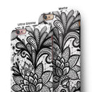 Black and White Geometric Floral iPhone 6/6s or 6/6s Plus 2-Piece Hybrid INK-Fuzed Case