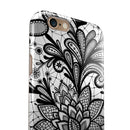Black and White Geometric Floral iPhone 6/6s or 6/6s Plus 2-Piece Hybrid INK-Fuzed Case