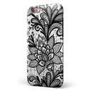 Black and White Geometric Floral iPhone 6/6s or 6/6s Plus 2-Piece Hybrid INK-Fuzed Case