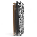 Black and White Geometric Floral iPhone 6/6s or 6/6s Plus 2-Piece Hybrid INK-Fuzed Case
