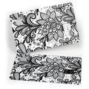 Black and White Geometric Floral - Premium Protective Decal Skin-Kit for the Apple Credit Card