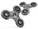 Black and White Geometric Floral Full-Body Fidget Spinner Skin-Kit